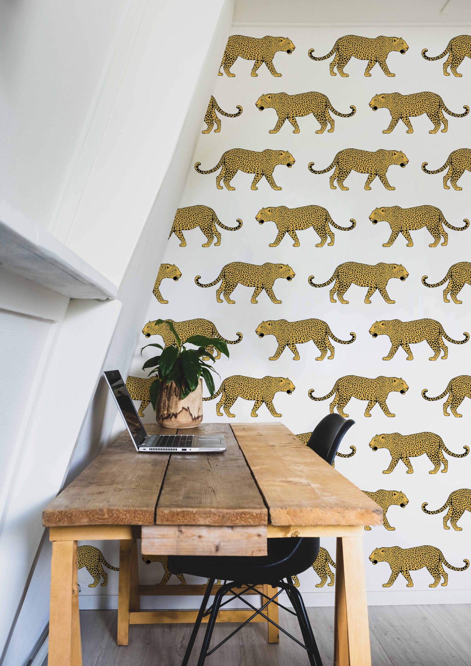 Papier peint N08 tigres lignes jaune pop bureau Papier peint N08 tigres lignes jaune pop bureau