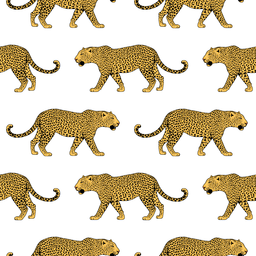 Papier peint N08 tigres lignes jaune pop motif