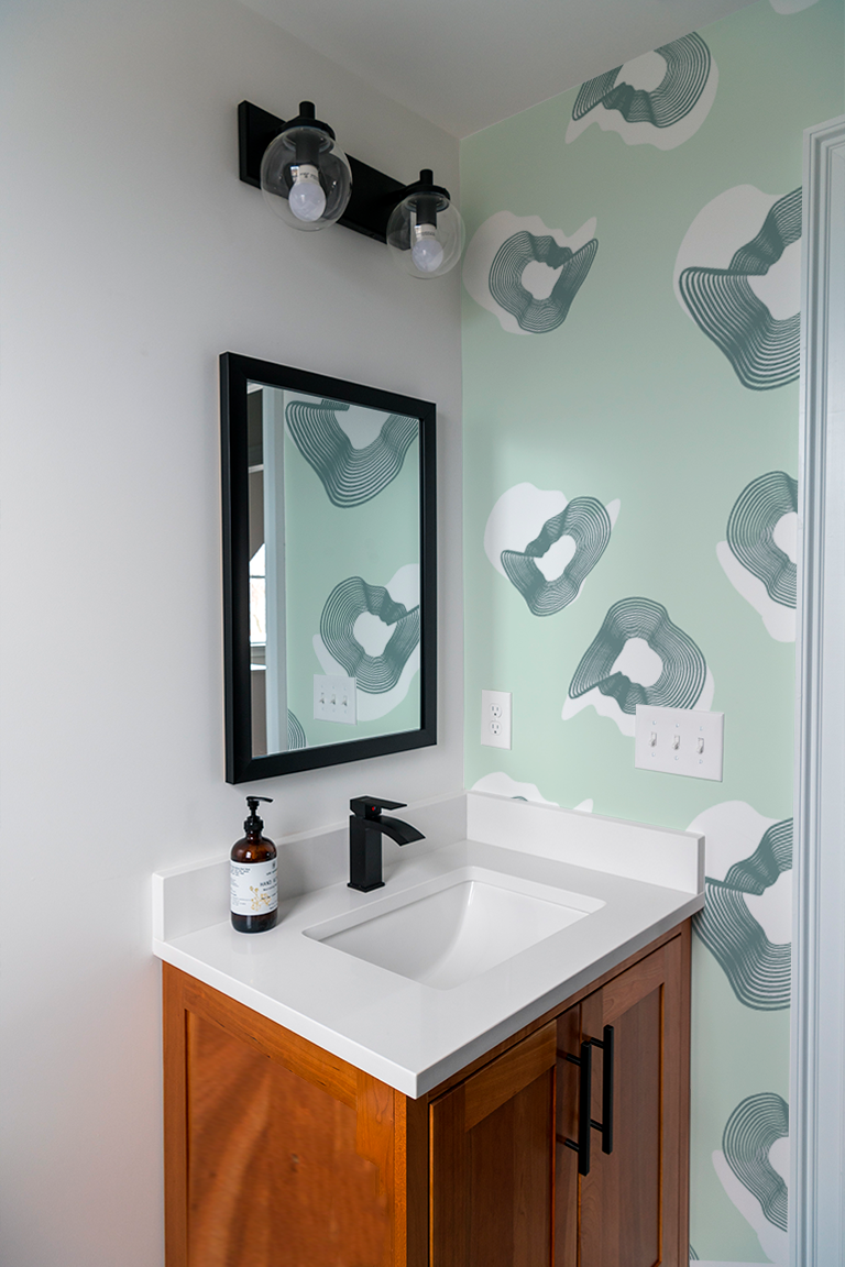 Papier peint n29 formes geometriques rondes vert d'eau salle de bain Papier peint n29 formes geometriques rondes vert d'eau salle de bain