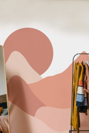 chambre papier peint dune terracotta tendance