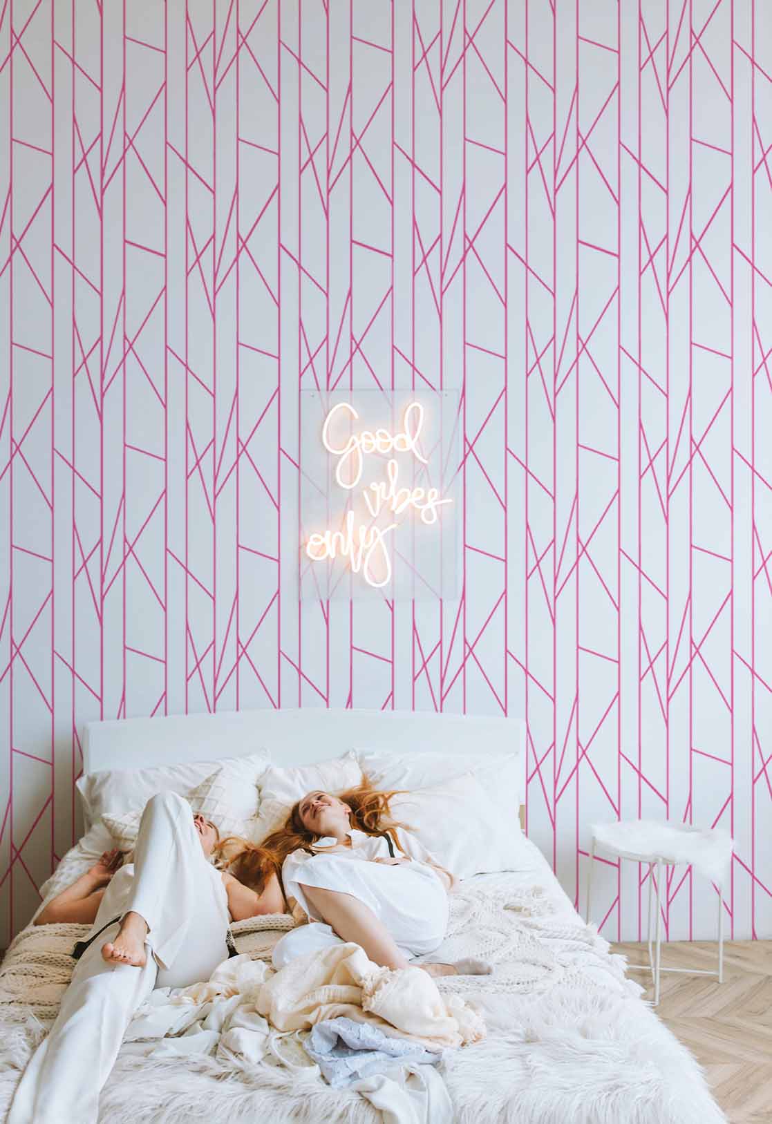 N39 papier peint rayures rose pop original chambre N39 papier peint rayures rose pop original chambre