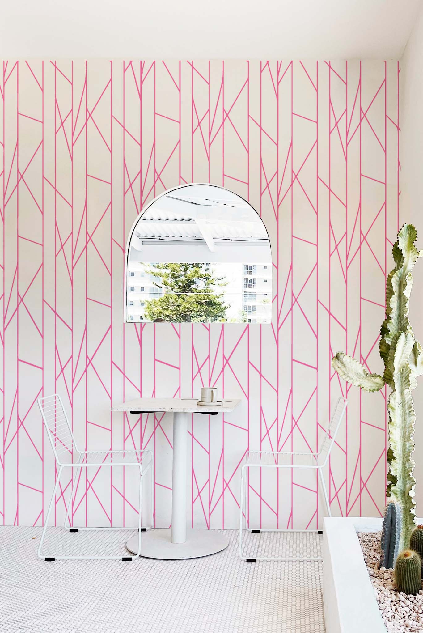 N39 papier peint rayures rose pop original cuisine N39 papier peint rayures rose pop original cuisine