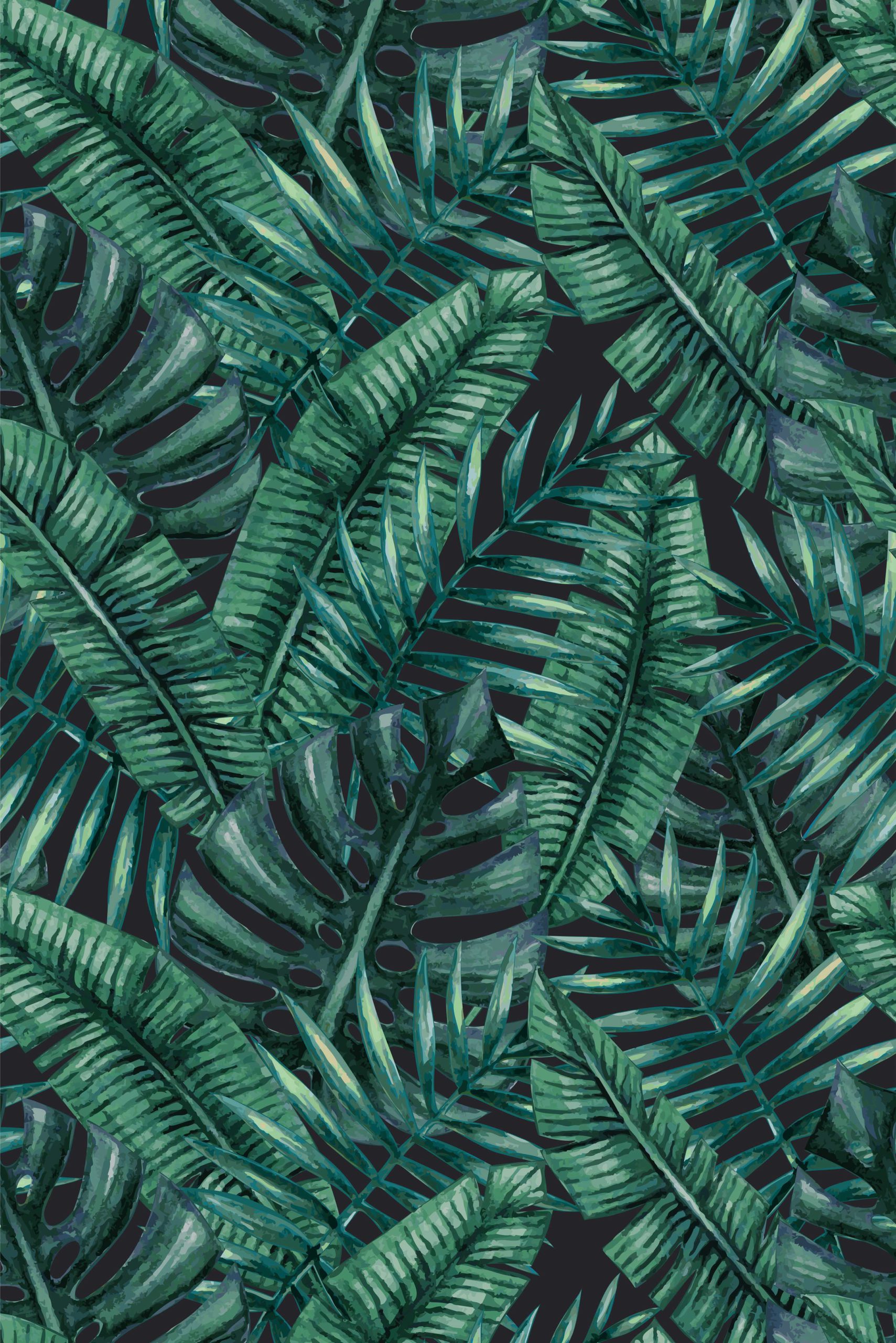 Échantillon DIN A4 de Papier peint vinyle tropical lessivable feuilles  plantes à l'huile texturé 3D vert - Habana Tropical 676369 de GAULAN