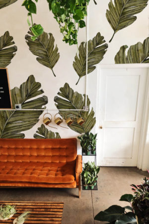 papier peint végétal feuille aquarelle