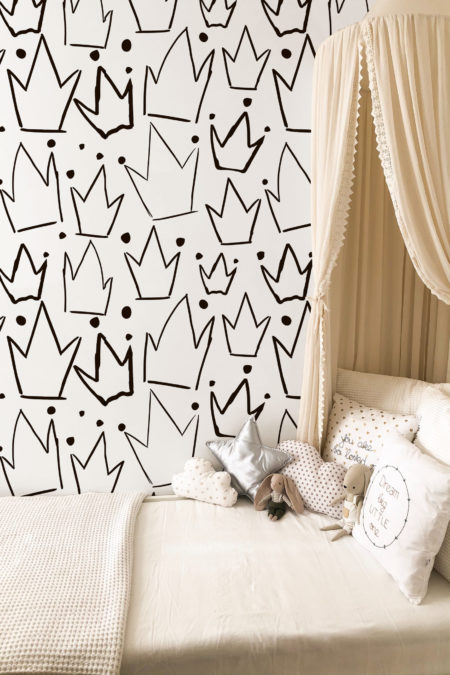 papier peint n°75 princesse noir et blanc