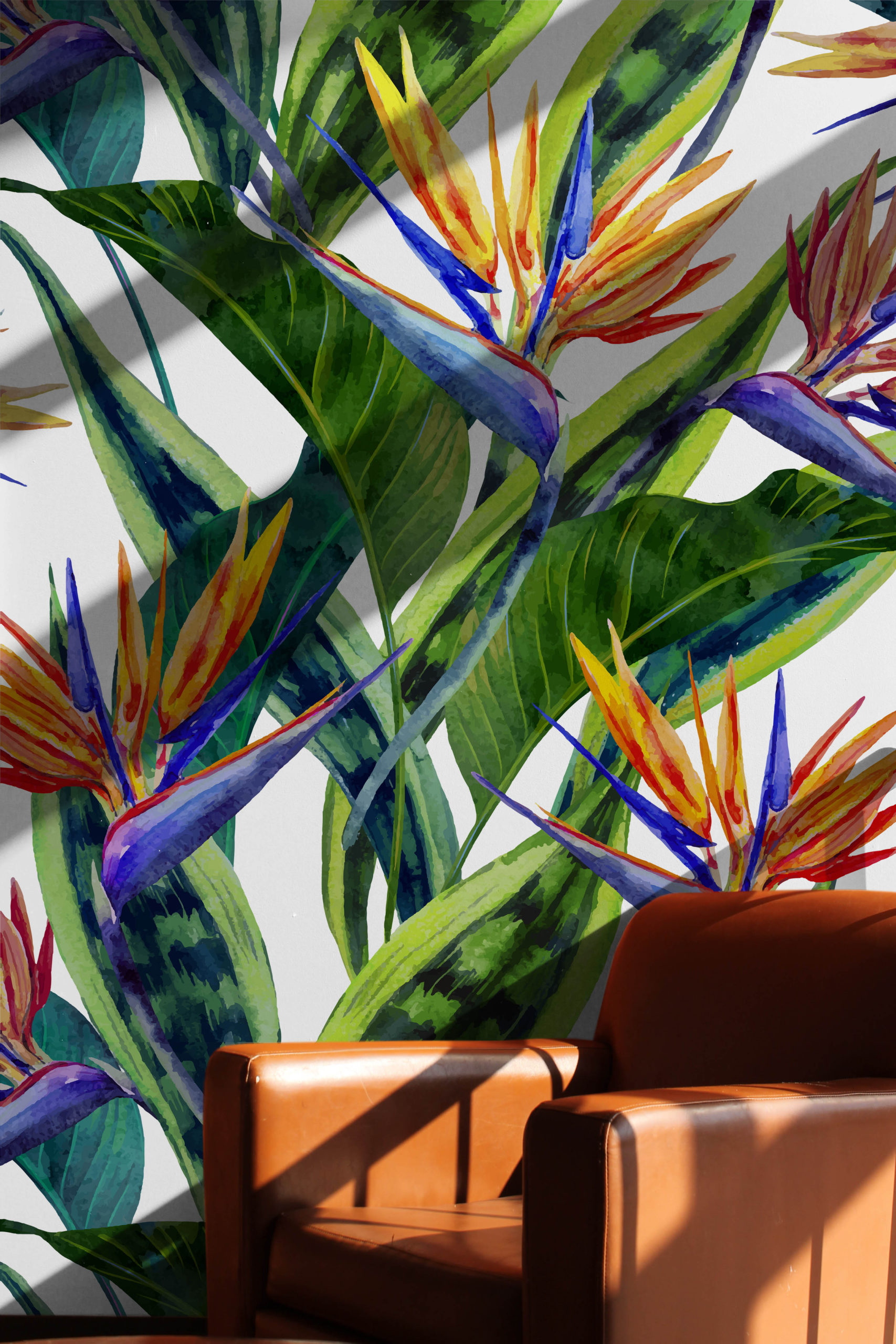 papier peint n°78 plantes tropicales élégantes