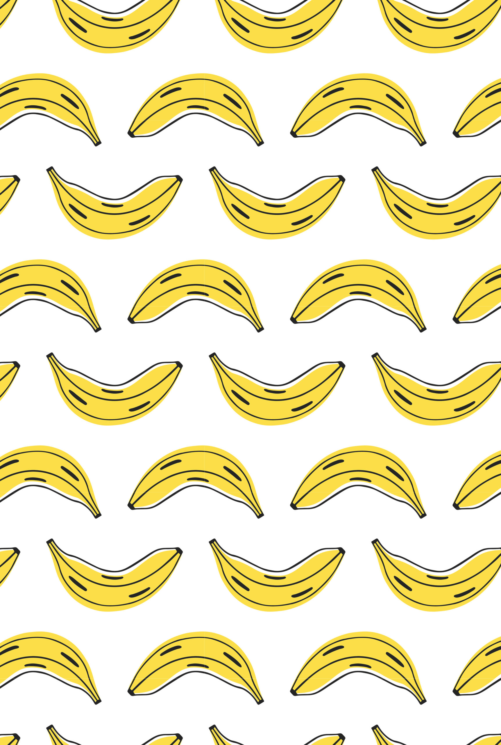 papier peint n85 bananes pop art colorées jaune motif
