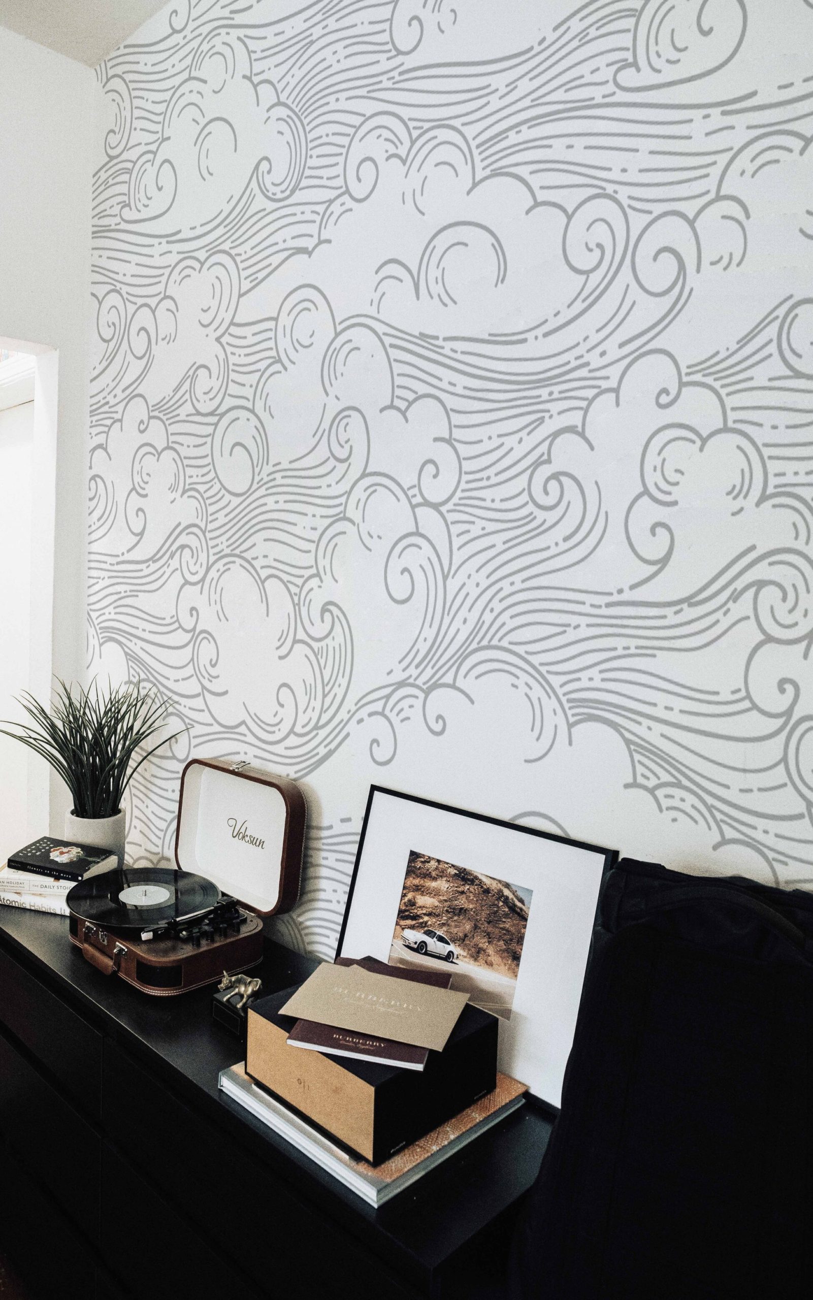 N70 papier peint nuages gris salon N70 papier peint nuages gris salon