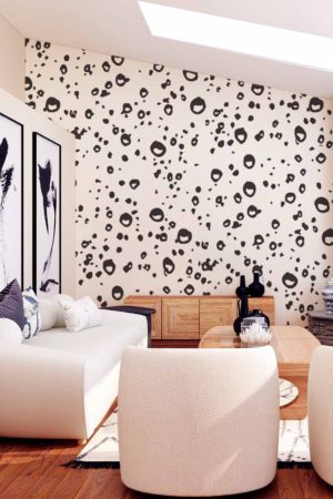 Salon N 91 noir et blanc bulles moderne