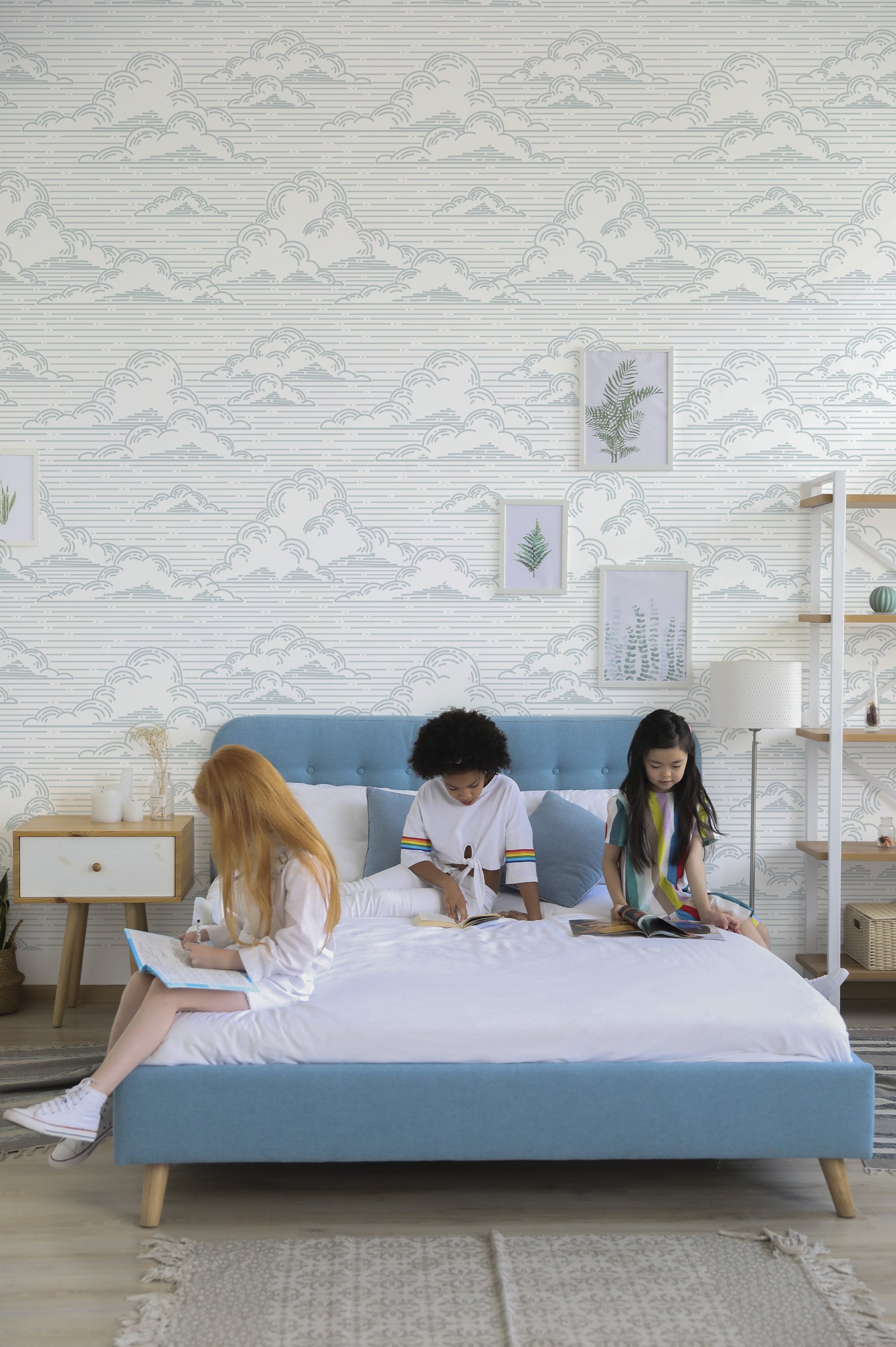 papier peint n53 nuage bande dessinée bleu chambre enfant papier peint n53 nuage bande dessinée bleu chambre enfant