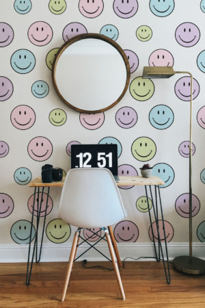 papier peint- N95 bureau smileys colorés pop