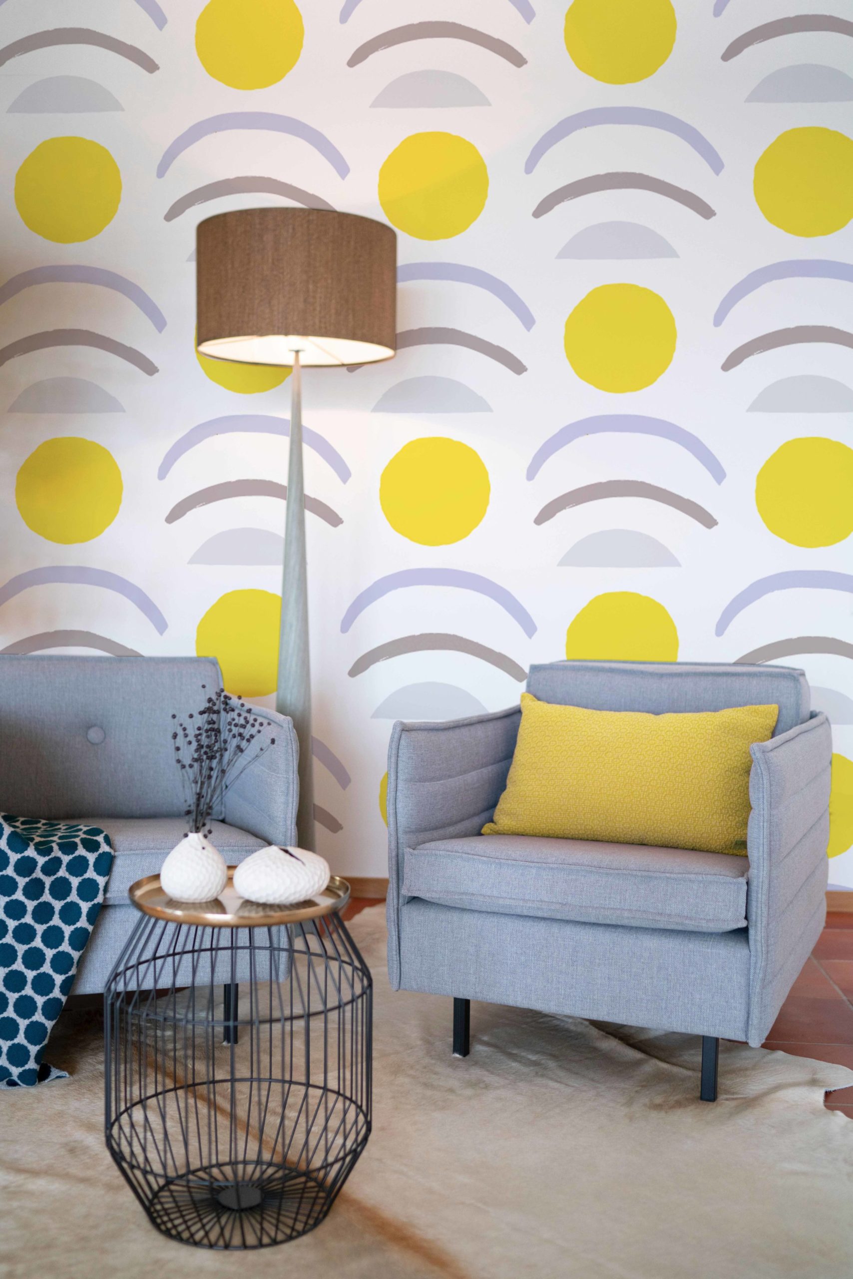 N106 papier peint jaune bleu pop original pop art N106 papier peint jaune bleu pop original pop art