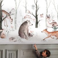 Papier peint panoramique forêt bleue pour enfants - La boutique PVP