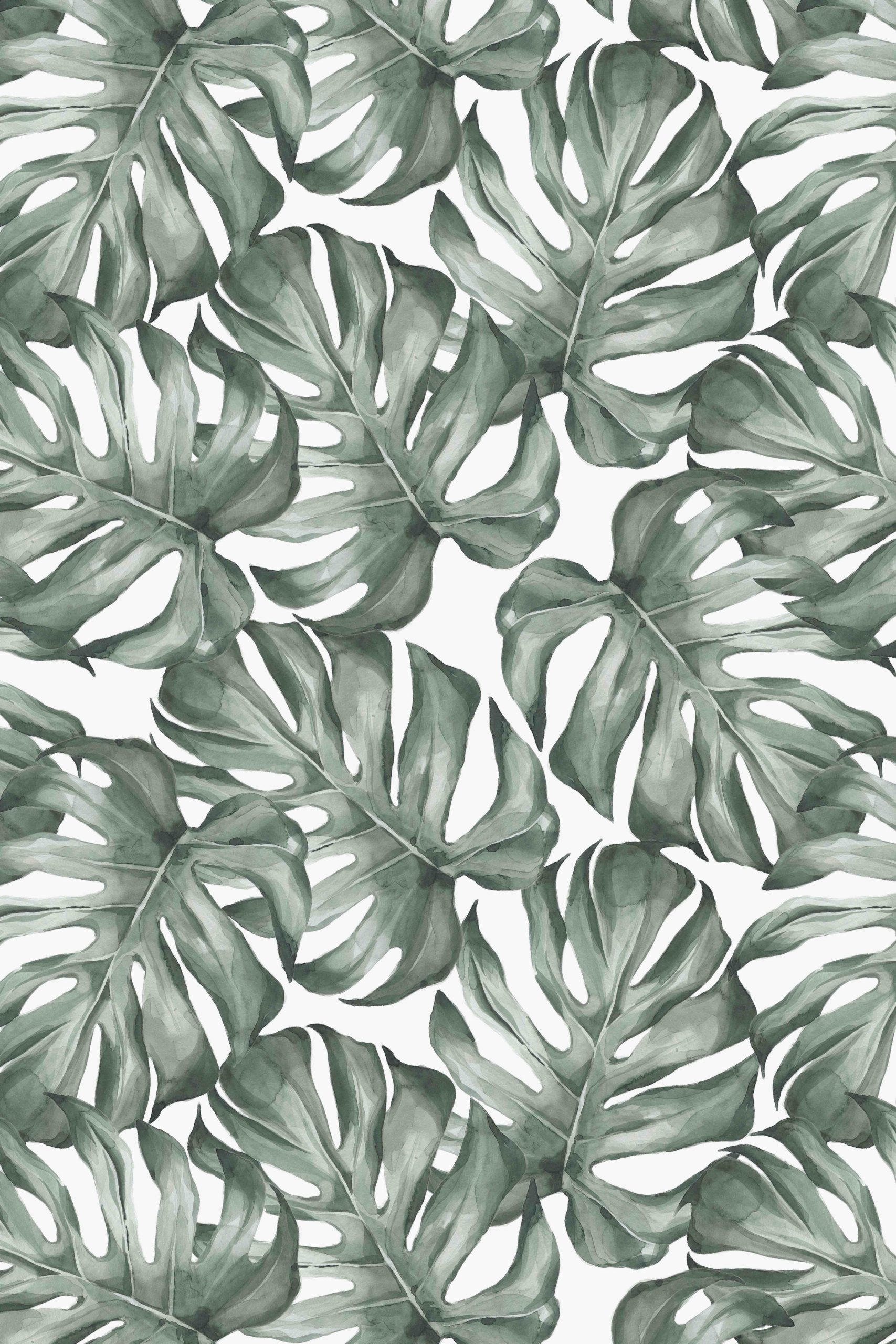 Papier peint n132 feuilles tropicales aquarelle motif