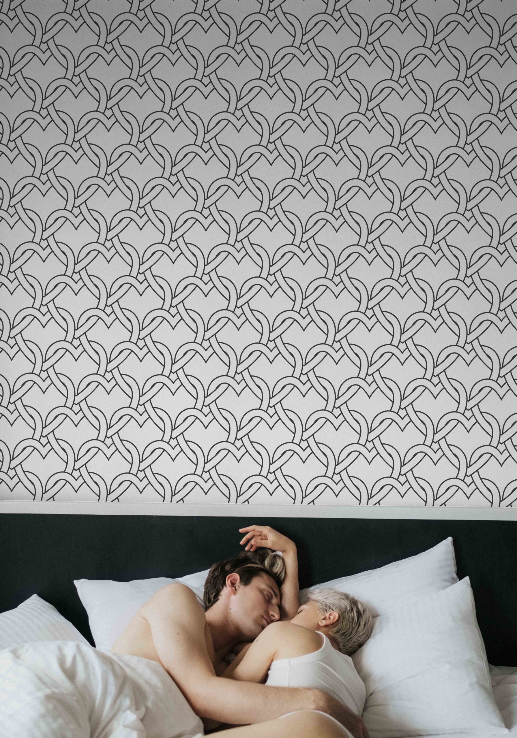 papier peint coeurs enchaines