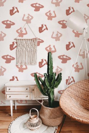 Papier peint silhouette féminine chevelure