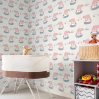 Papier peint Ours rose pop