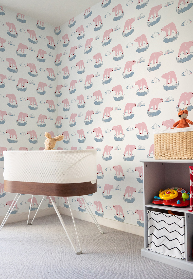 Papier peint Ours rose pop