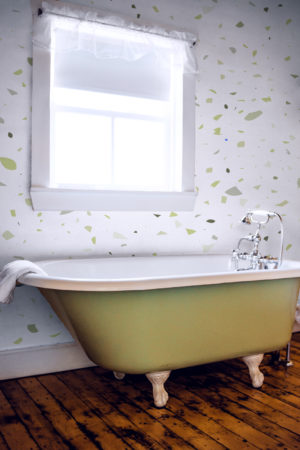 N174 terrazzo pop coloré vert salle de bain