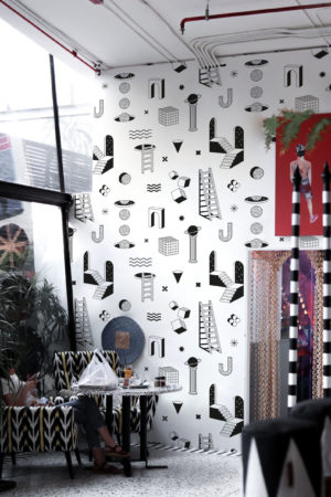 Papier peint géométrique, espace multivers