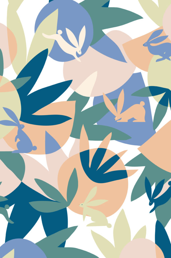 papier peint végétation formes abstraites