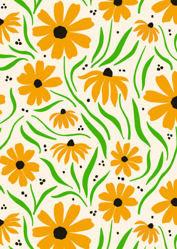 papier peint végétal fleur orange suzanne
