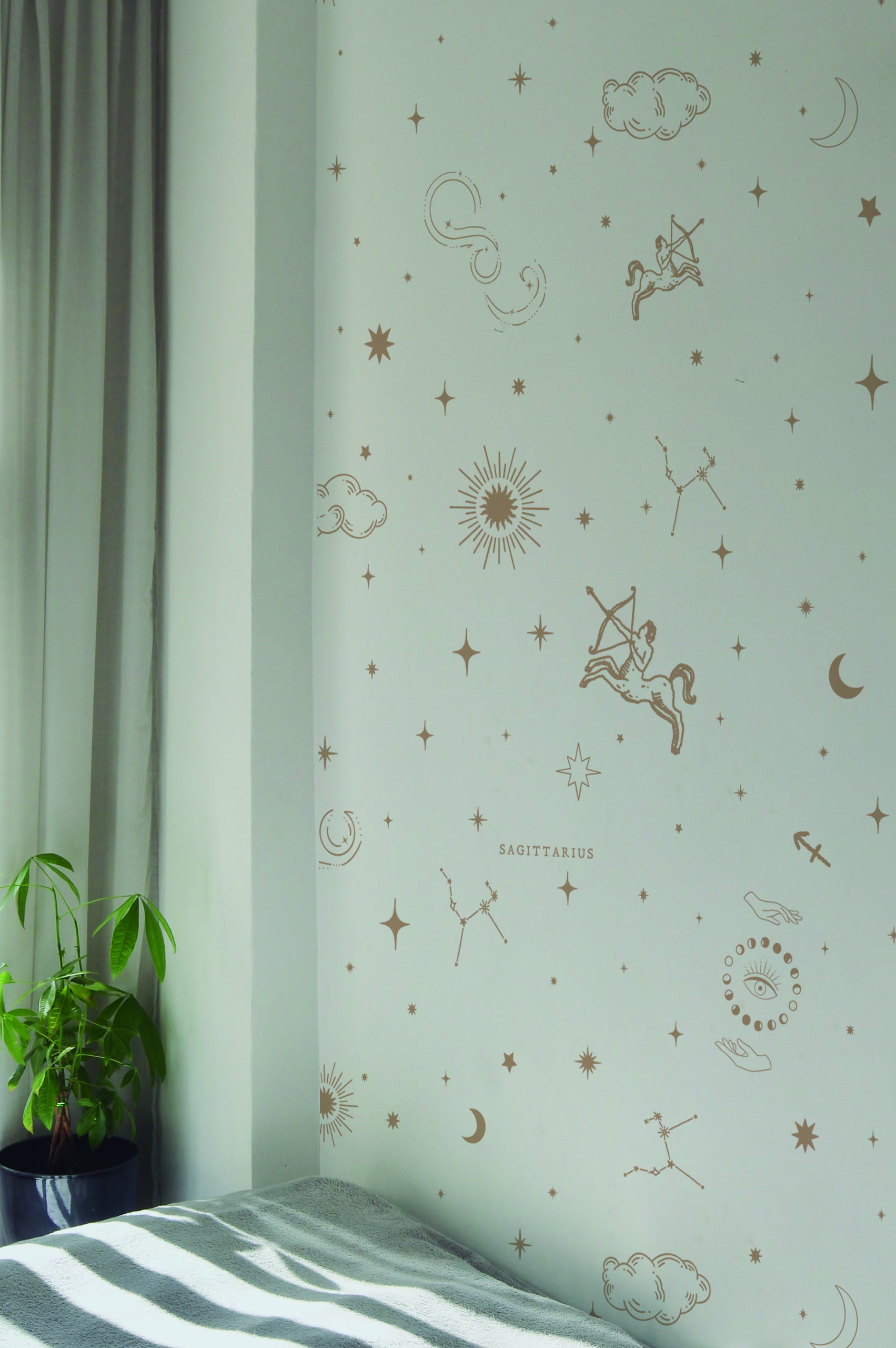 n196-2 papier peint signe astro sagittaire