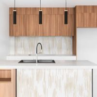 Cuisine N 215 papier peint lignes beige