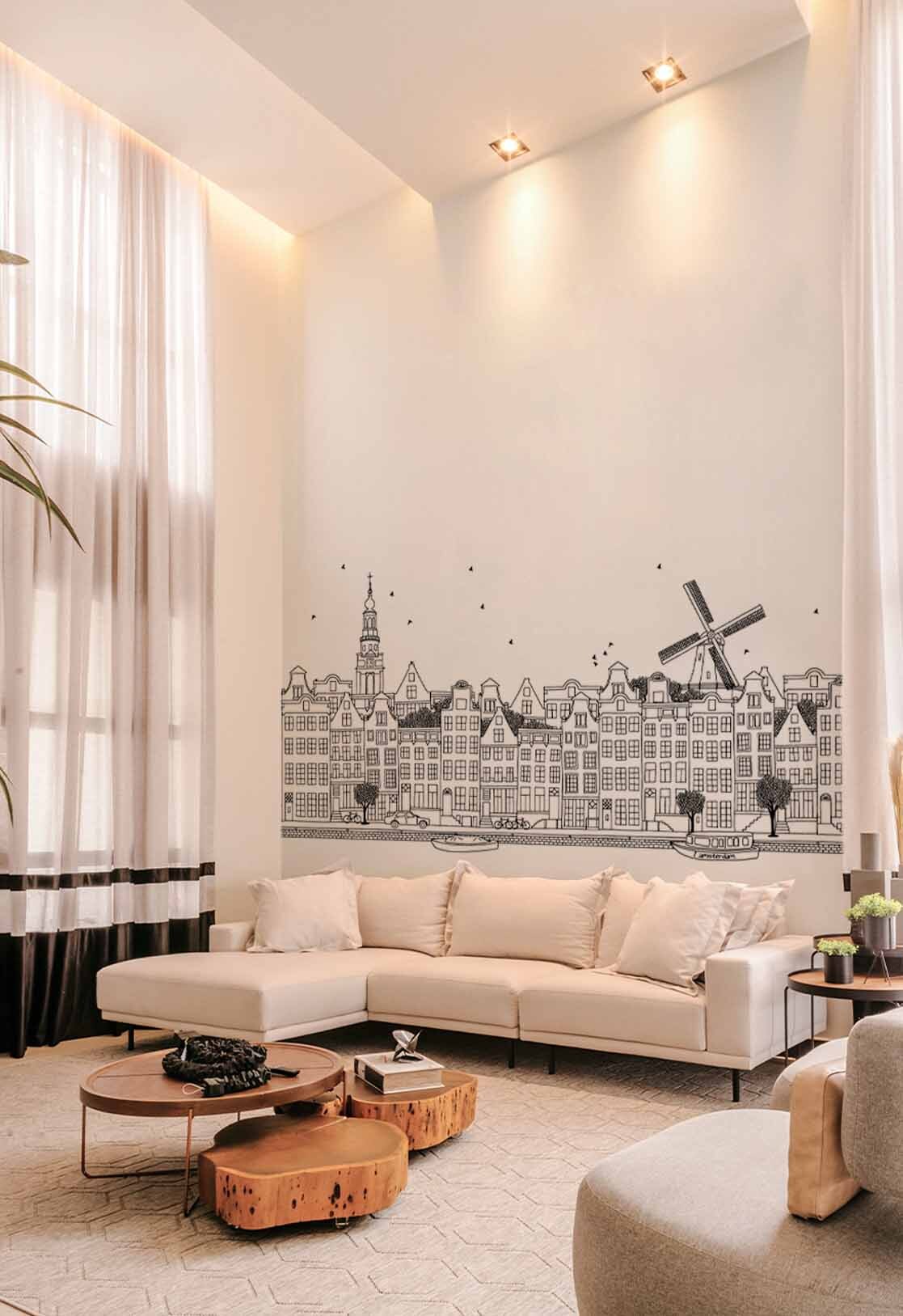 Salon N224 Amsterdam ville noir et blanc Salon N224 Amsterdam ville noir et blanc