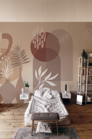 chambre terracotta papier peint amphore tendance