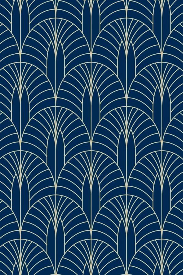 papier peint palme bleue