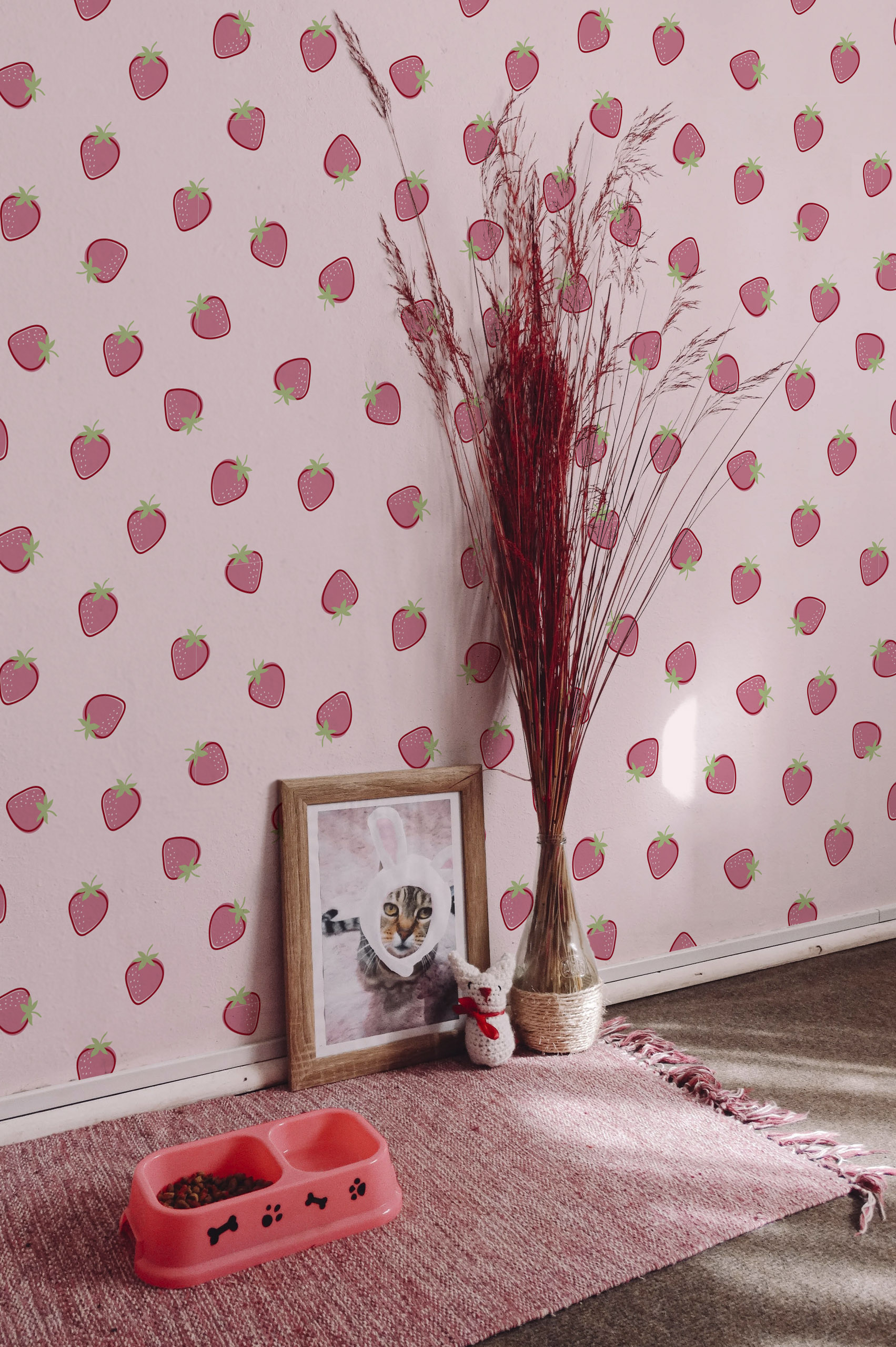 n220-1 papel pintado de fresas