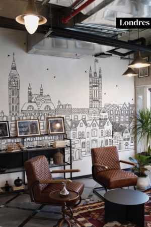 papier peint Londres villes noir et blanc