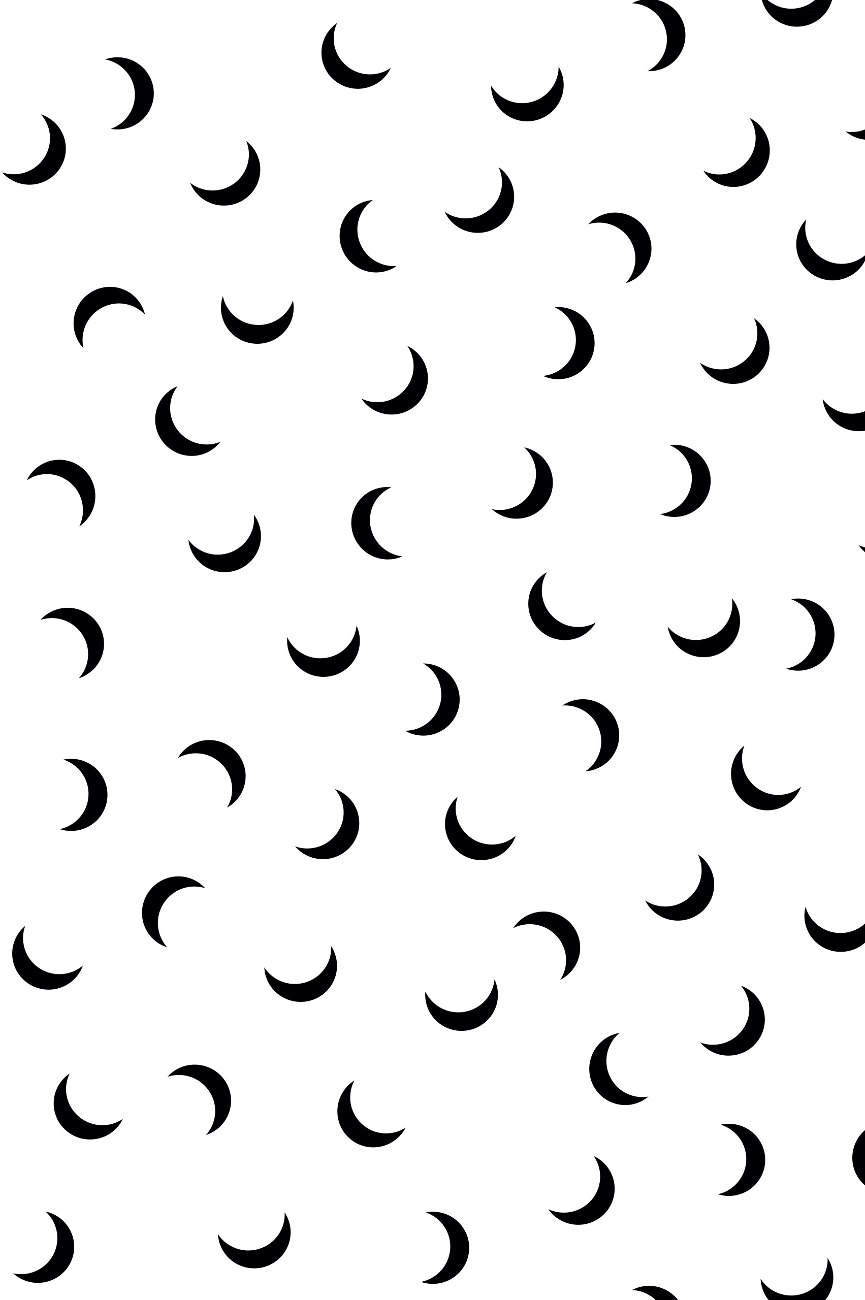 papier peint croissants de lune n227 noir et blanc motif