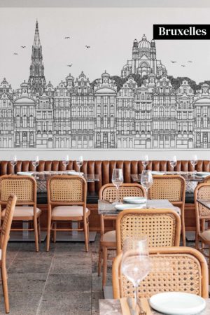 Papier peint Bruxelles en noir et blanc