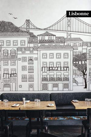 Papier peint Lisbonne en noir et blanc