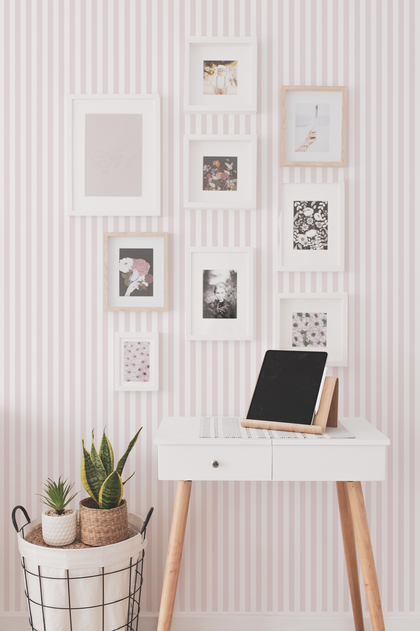 Papier peint n233 Marshmallow rose bureau