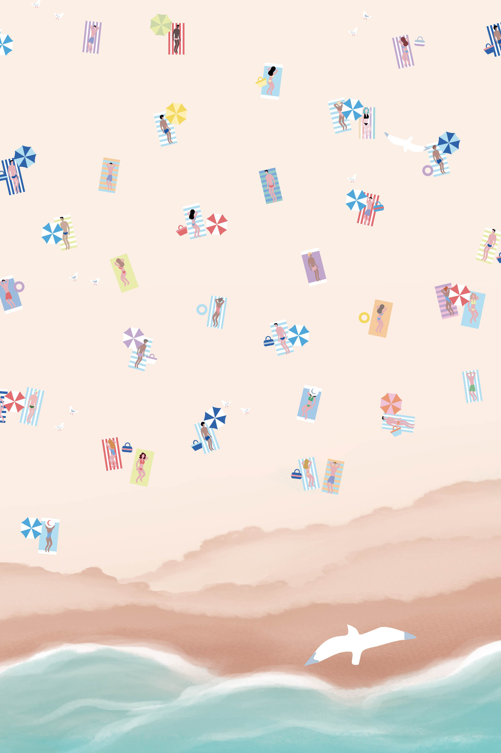 n263_2m N263 papier peint bronzette à la plage