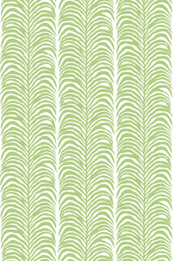 papier peint n266 cascade végétale graphique vert motif