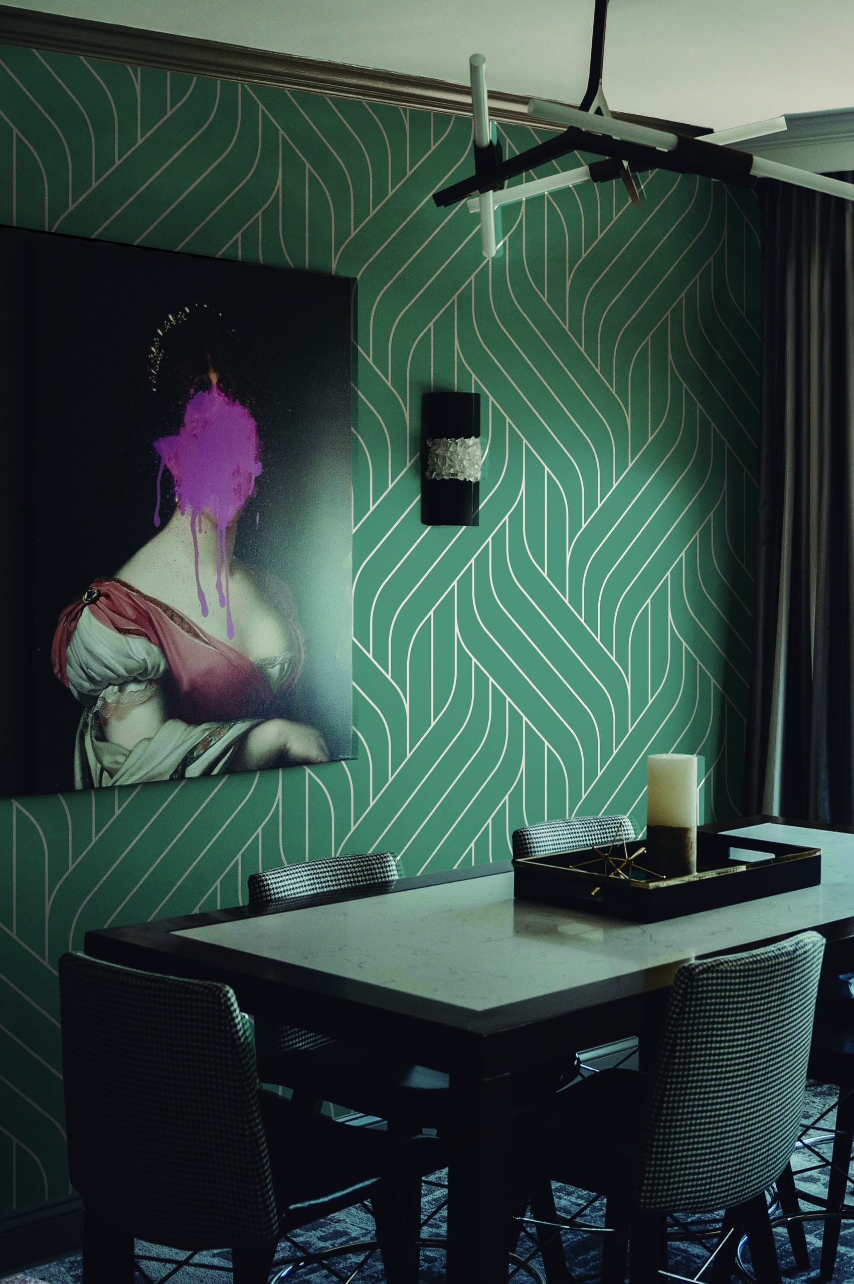 papier peint n269 Méli mélo vert salle à mangé papier peint n269 Méli mélo vert salle à mangé