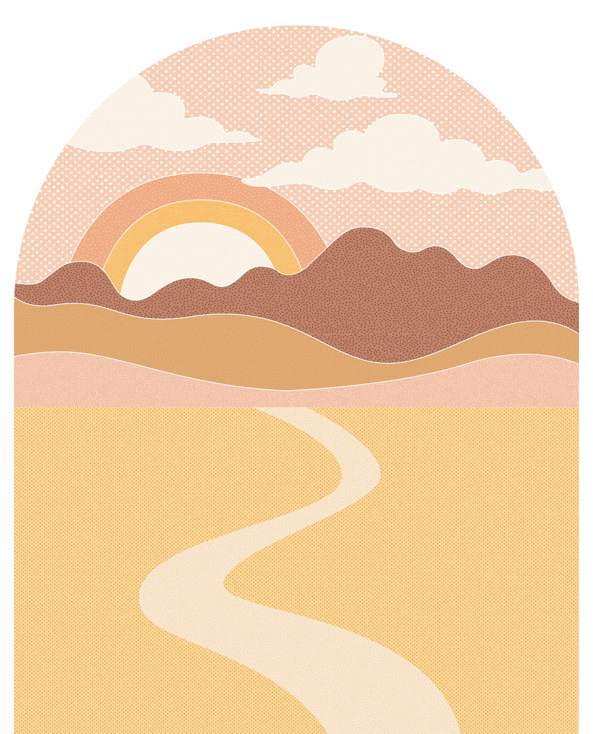 N270 papier peint Soleil levant