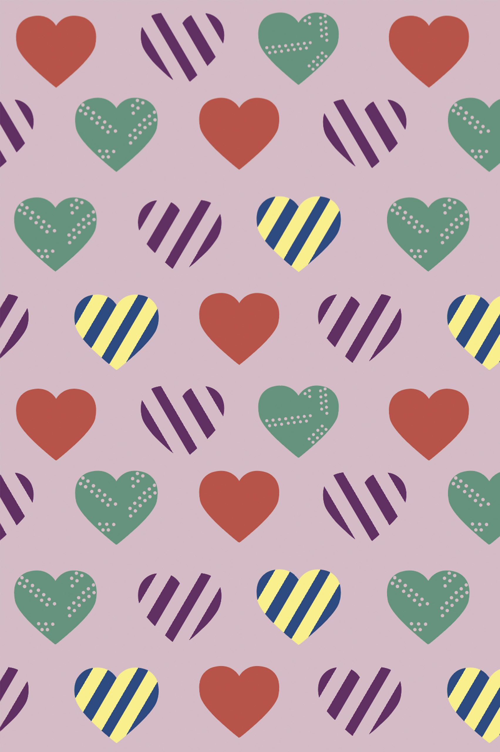 papier papier peint 297 passion coeurs multicolores fond rose motif