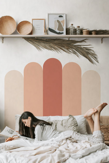 papier peint n282 tete de lit terracotta chambre