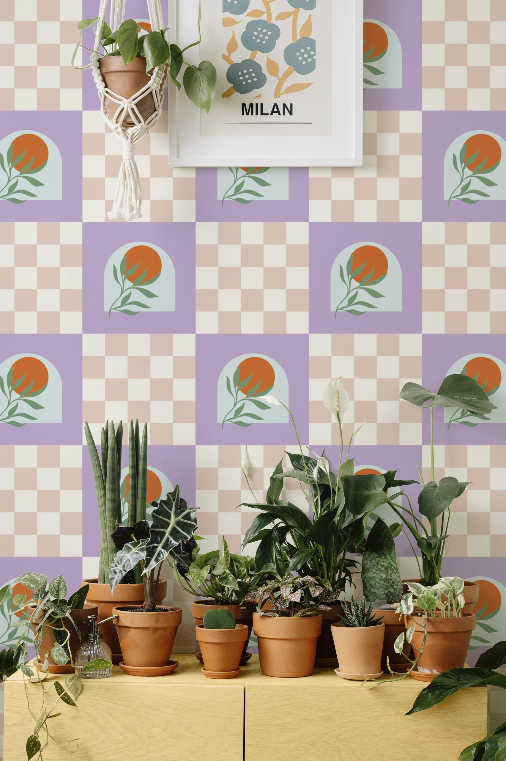 Papier peint n289 dame Flore meuble salon