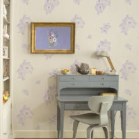 bureau papier peint zak a dit fleurs