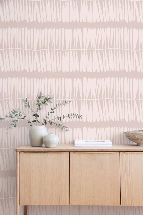 Papier peint N313 lignes horizontales beige discret minimaliste chambre