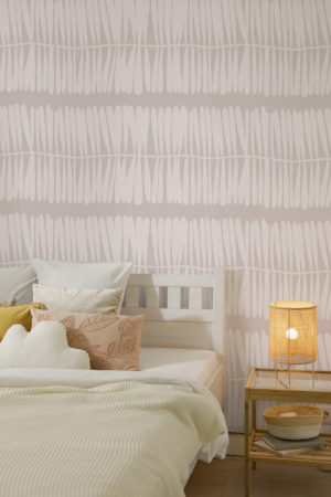 Papier peint N313 lignes horizontales beige discret minimaliste chambre discret