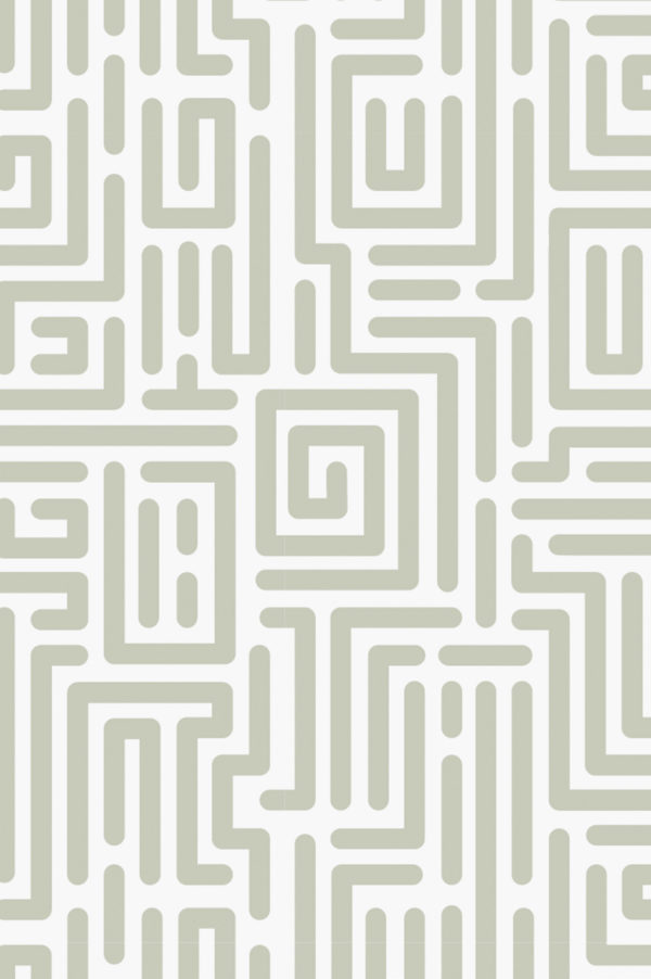 papier peint n316 graphique labyrinthe vert
