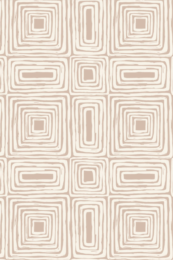 papier peint n319 géométrique carré zen beige motif