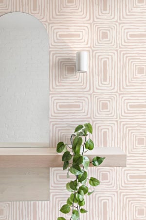 papier peint n319 géométrique carré zen beige salle de bain